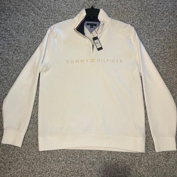 Rare Vintage Tommy Hilfigure Quart Zip Sweater with Embroidered Logo